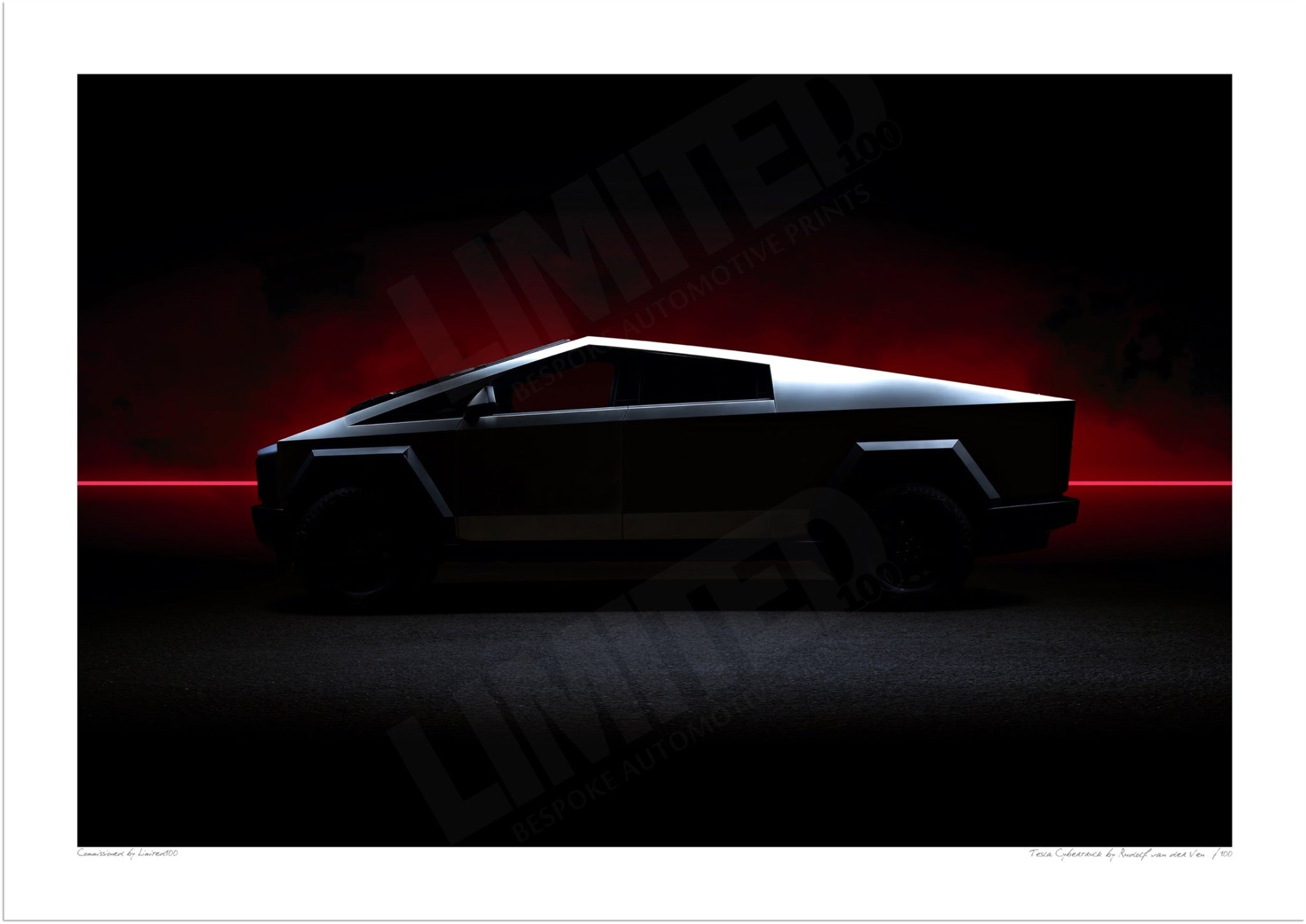 Tesla Cybertruck A3 (297 x 420 mm / 11.7 x 16.5 in) / Print-Only (Fine Art Paper) / No Mount