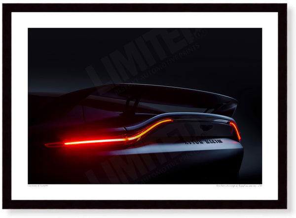 Aston Martin V12 Vantage A3 (297 x 420 mm / 11.7 x 16.5 in) / Black Wood Frame (Printed on Fine Art Paper) / No Mount