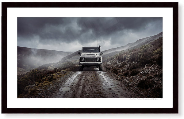 Land Rover Defender 90 in Yorkshire S (420 x 255 mm) / Black Wood Frame (Printed on Fine Art Paper) / No Mount