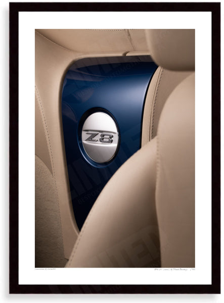BMW Z8 interior (detail) A3 (297 x 420 mm / 11.7 x 16.5 in) / Black Wood Frame (Printed on Fine Art Paper) / No Mount