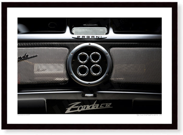 Pagani Zonda C12 (detail) A3 (297 x 420 mm / 11.7 x 16.5 in) / Black Wood Frame (Printed on Fine Art Paper) / No Mount