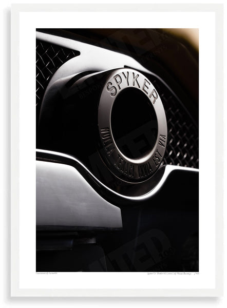 Spyker C8 Double 12 S (exhaust) - A3 (297 x 420 mm / 11.7 x 16.5 in) / White Wood Frame (Printed on Fine Art Paper)