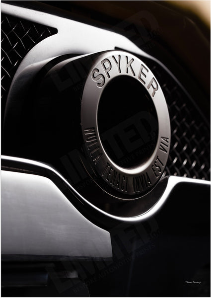 Spyker C8 Double 12 S (exhaust) - A3 (297 x 420 mm / 11.7 x 16.5 in) / Canvas Print (Mounted on Wood Internal Frame)