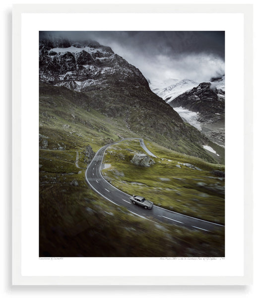 Aston Martin DB5 in the Swiss Alps (portrait)