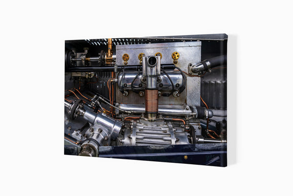 Vintage Bugatti engine detail