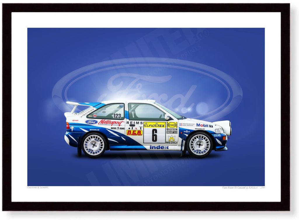  Arte de la pared del coche de rally Ford Escort RS Cosworth
