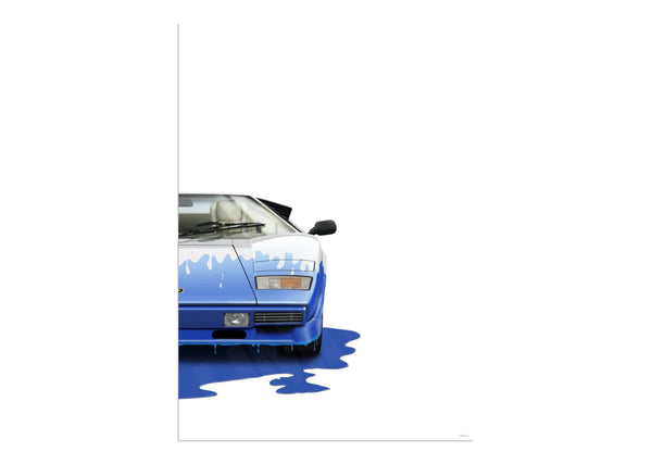 Lamborghini Countach (white, blue)